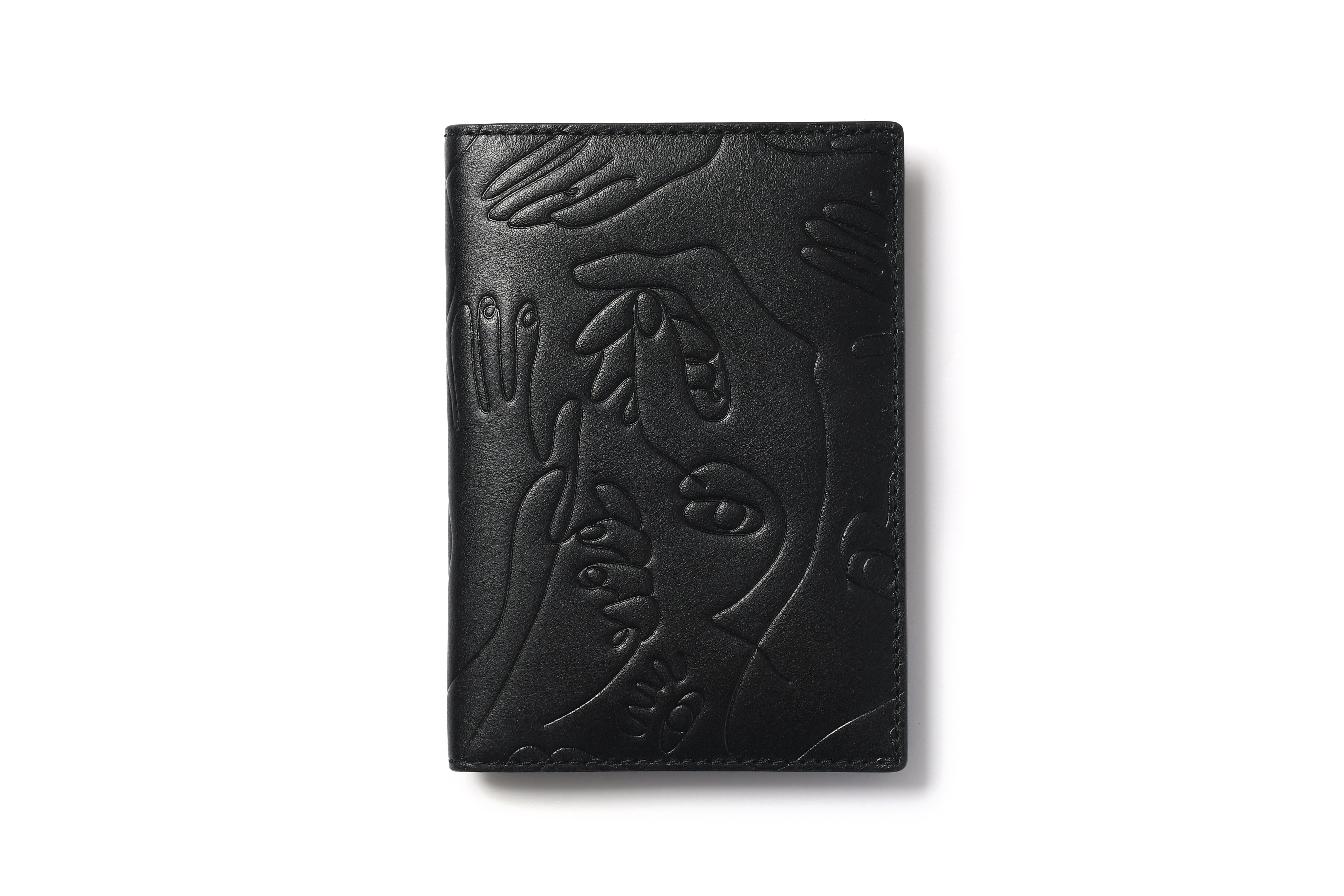 Logo Graphic Calfskin Leather Passport Cover