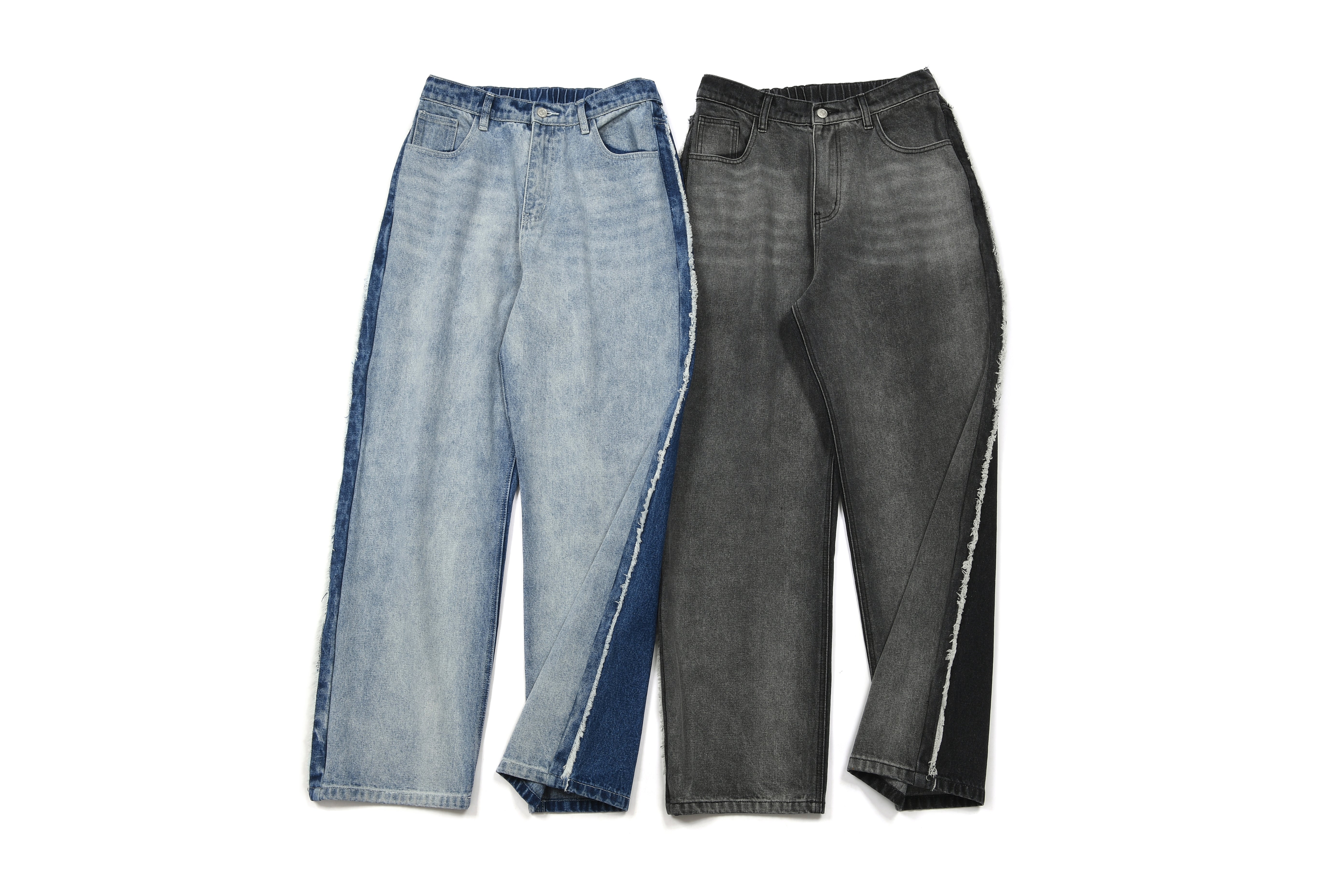 Bicolor Washed Denim Jeans