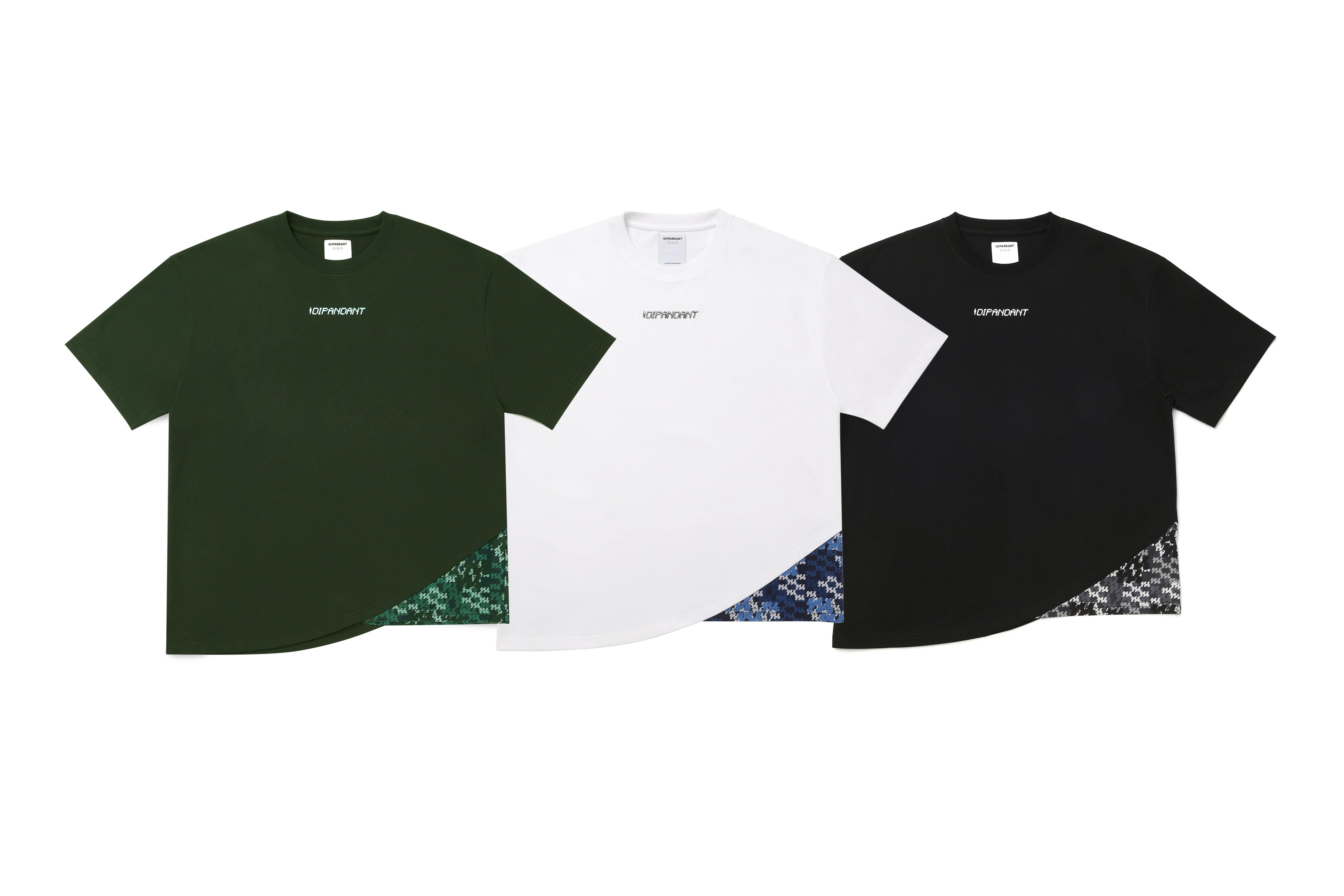 Curved Hem Logo Graphic Patched T-shirt