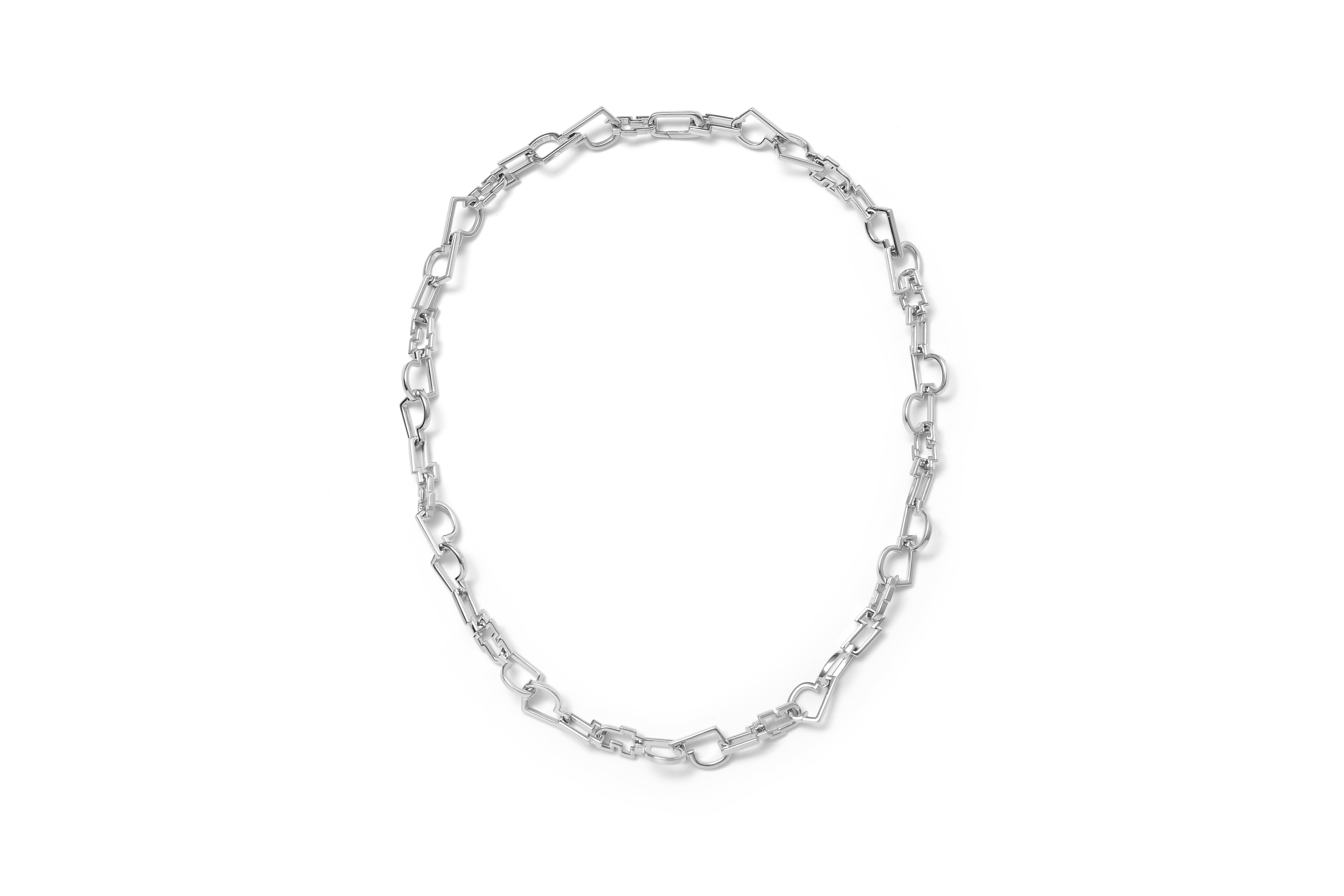 Openwork Logo Graphic Link 925 Sterling Silver Necklace