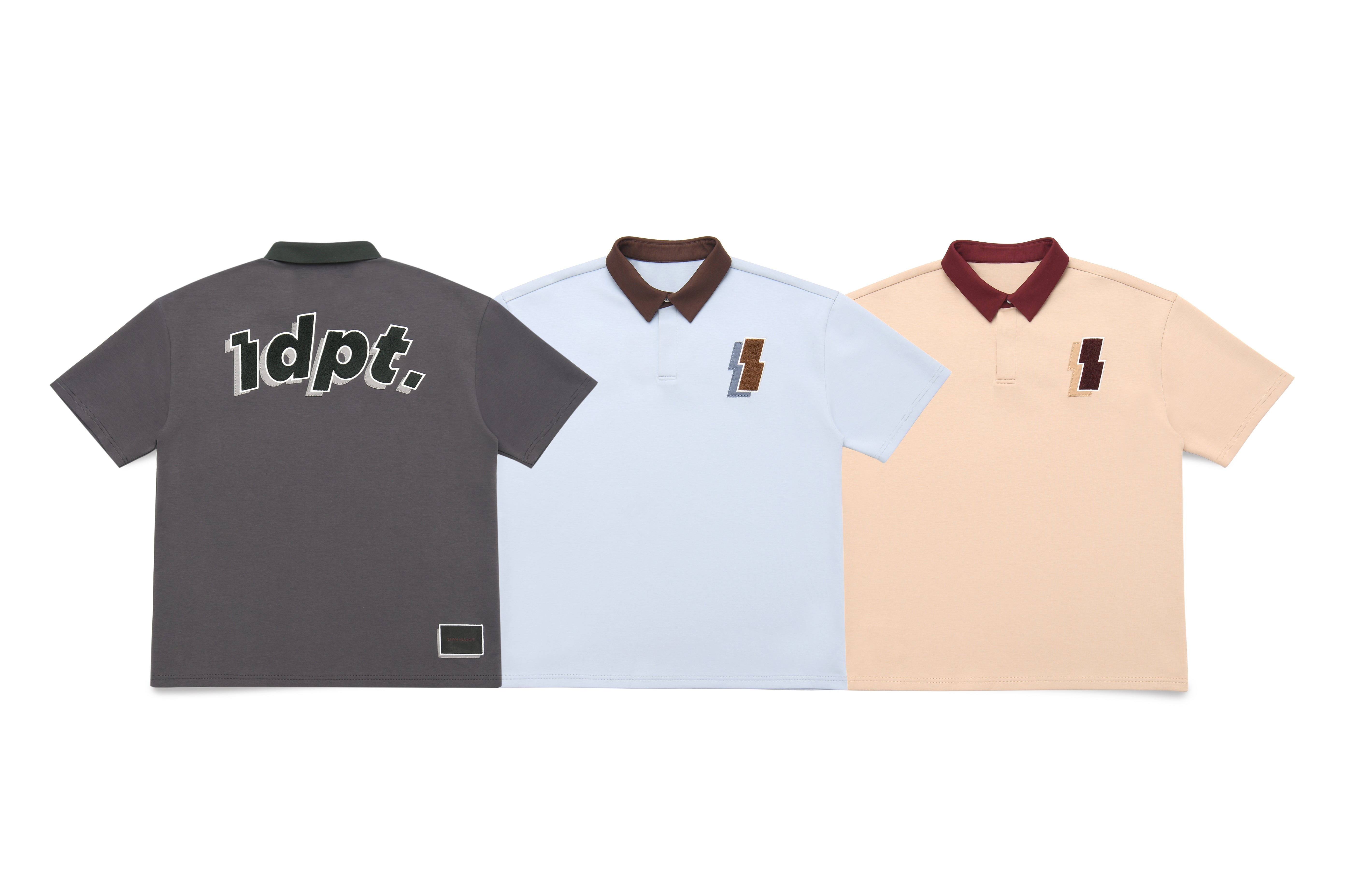 Logo Graphic Patched Contrast Polo Shirt