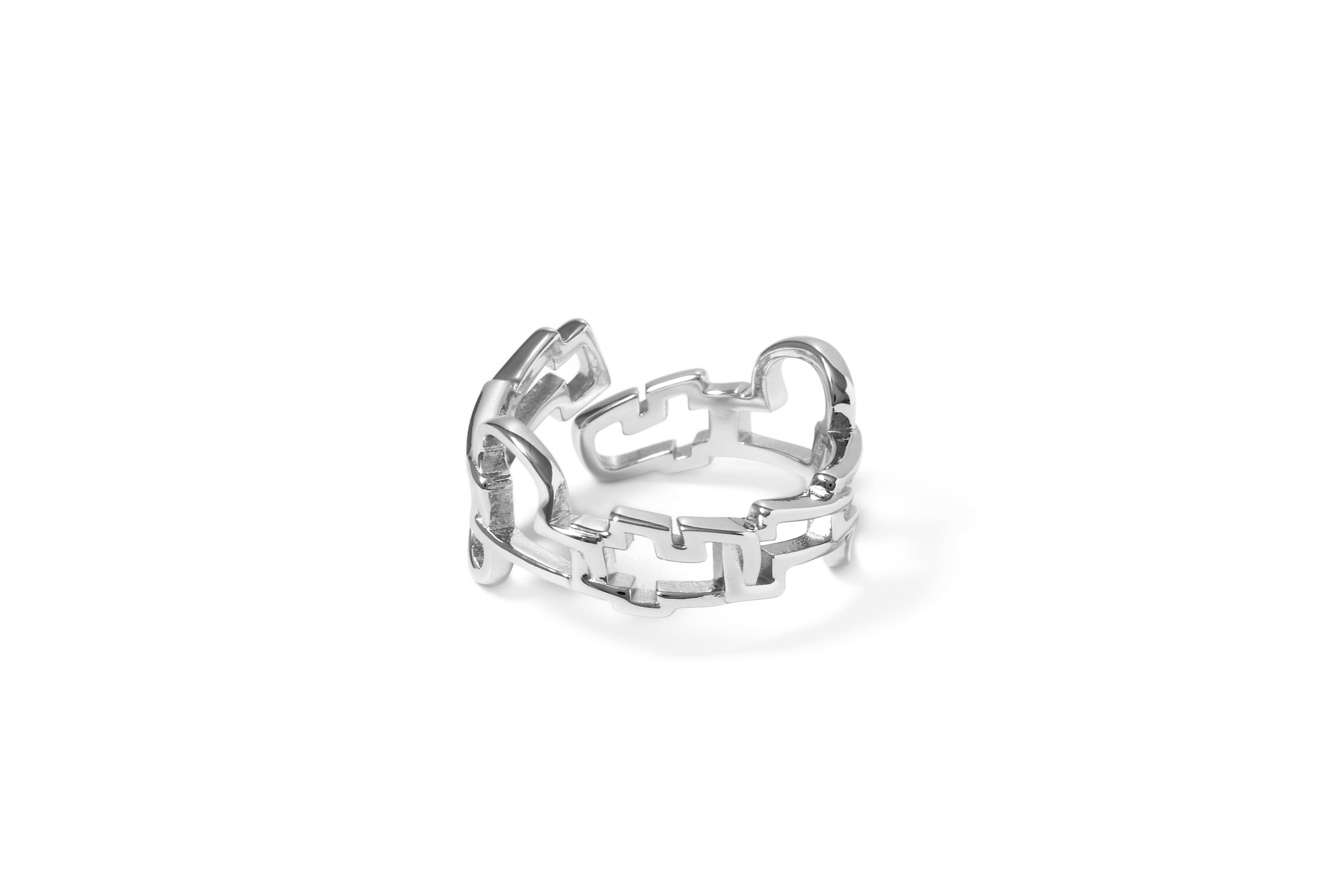 *Pre-order* Openwork Logo Graphic Link 925 Sterling Silver Ring