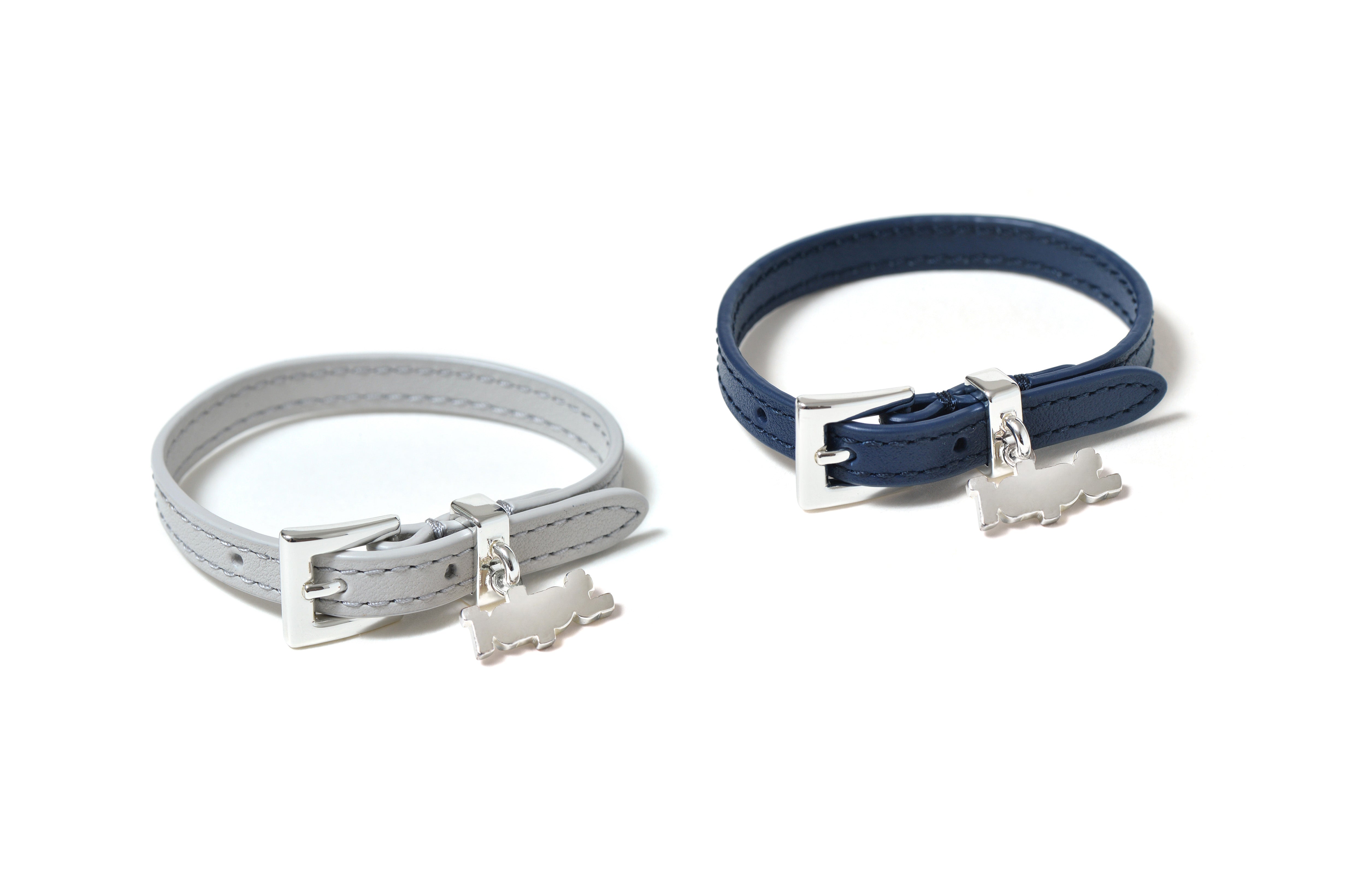 Logo Pendant Leather Bracelet