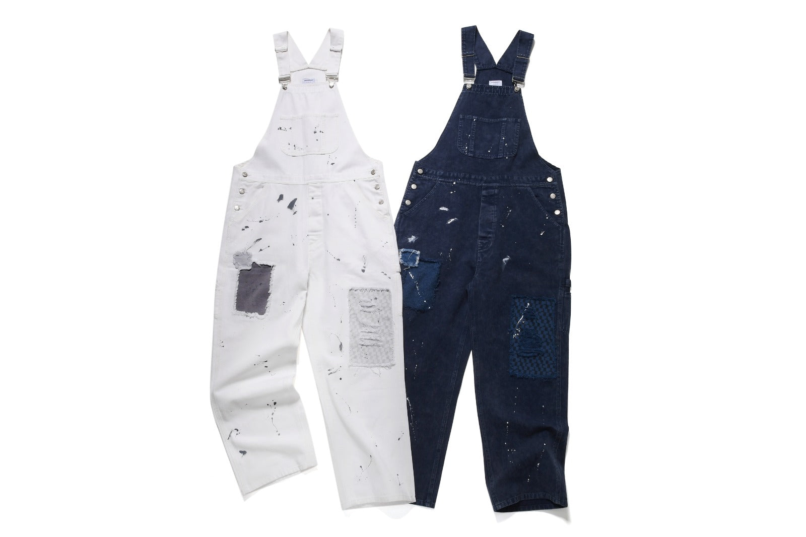 *Pre-order* Hand Painted Logo Graphic Patched Overalls