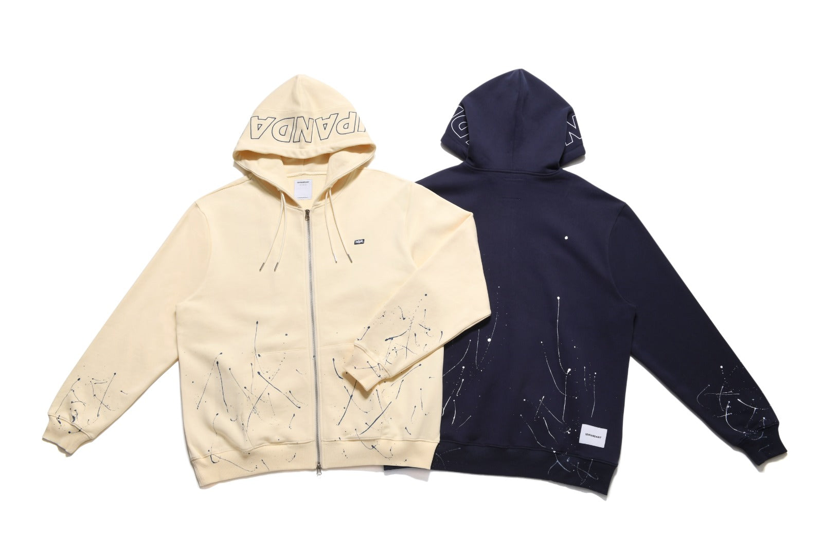 Hand Paint Logo Embroidered Zip-up Hoodie